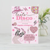 Roze Laatste Disco Bachelorette Nash Bash Kaart (Staand voorkant)