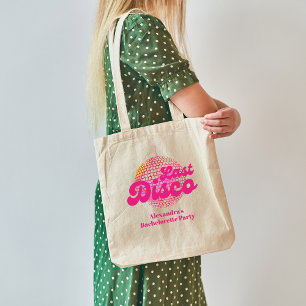 Roze Laatste Disco Retro 70's Meidenavakantie Tote Bag