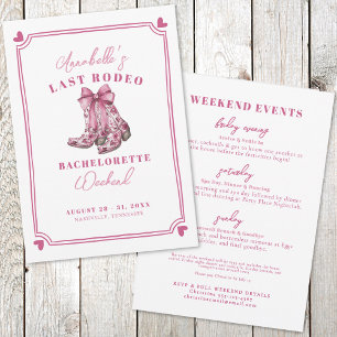 Roze Laatste Rodeo Bachelorette-feest Kaart