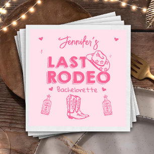 Roze Laatste Rodeo Cowgirl Bachelorette Feest Servet