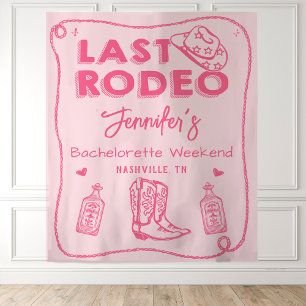 Roze Laatste Rodeo Cowgirl Vrijgezellenweekend Wandkleed