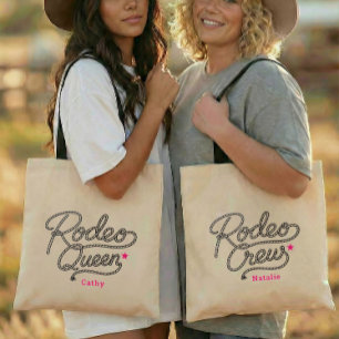 Roze Laatste Rodeo Westerse Bachelorette Feest Tote Bag