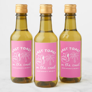 Roze Laatste Toast Bruidsmeisjesfeest Favor Wijn Etiket