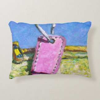 Roze Label Accent Kussen