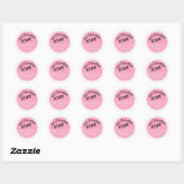 Roze label met warme cacaombom, warme chocolade (Vel)