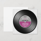 Roze label Vinyl Record op 50e dag Kaart (Voorkant / Achterkant)