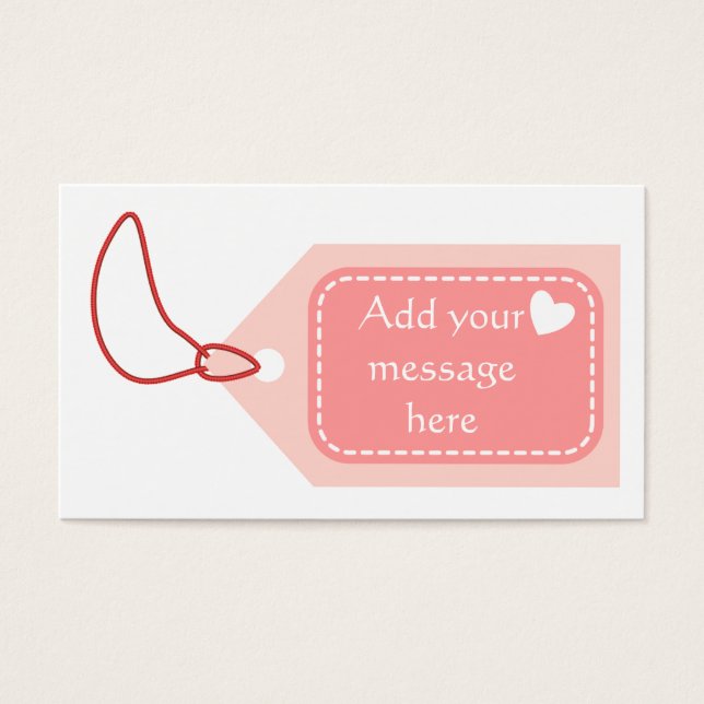 Roze Label Visitekaartjes (Voorkant)