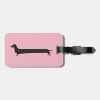 Roze label voor de bagage van het silhouet-schild bagagelabel