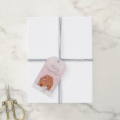 Roze Labels met kerstcadeaus voor fijne kerst Cadeaulabel (Met Touw)
