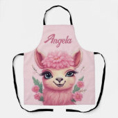 Roze lachende Baby Lama Schort (Voorkant)