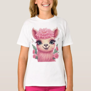 Roze lachende Baby Lama T-shirt
