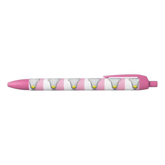 Roze Lacrosse Sport Zwarte Inkt Pen (Bovenkant)