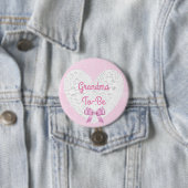 Roze Lacy Oma wordt Baby shower Button (In situ)