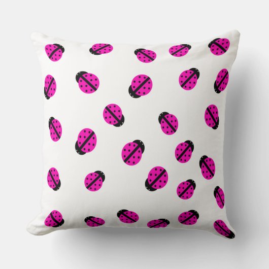 Roze Lady Bug Pillow Kussen (Voorkant)