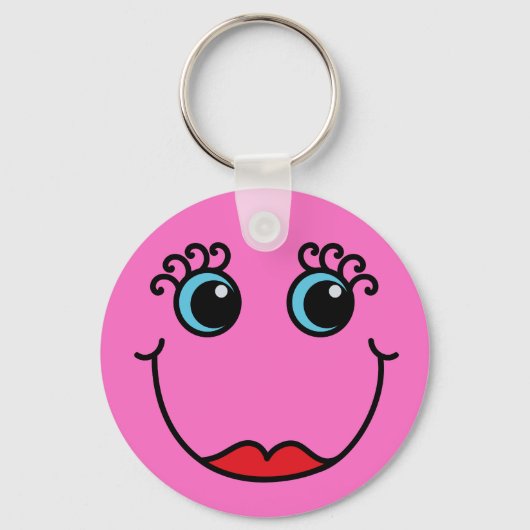 Roze Lady Face Sleutelhanger (Voorkant)