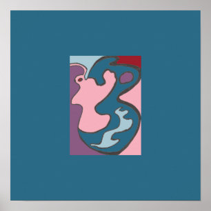 Roze Lady Flutterfly Mini Print met dubbele grens