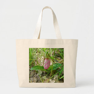 Roze Lady Slipper Wild Orchid-Canvas tas