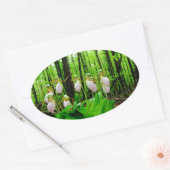 Roze Lady Slipper wild Orchid Ovale Sticker (Envelop)