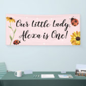 Roze Ladybug Birthday Party Banner (Beurs)