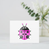 Roze Ladybug Briefkaart (Staand voorkant)