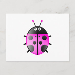 Roze Ladybug Briefkaart
