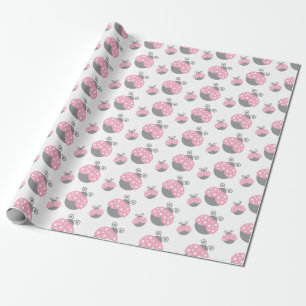 Roze Ladybug Cadeaupapier