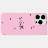Roze Ladybug Case-Mate iPhone Case (Achterkant (horizontaal))