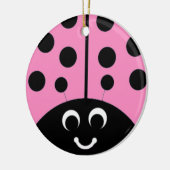 roze ladybug keramisch ornament (Links)