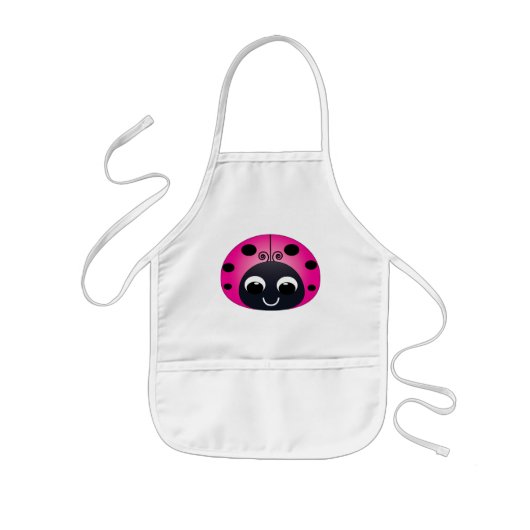 Roze Ladybug Kinder Apron Kinder Schort (Voorkant)