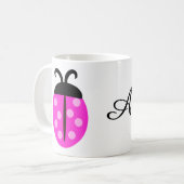 Roze Ladybug Koffiemok (Voorkant links)