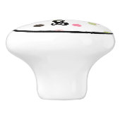 Roze Ladybug Monogram Keramische Knop (Zijkant)