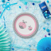 Roze Ladybug Papieren Bordje (Feest)