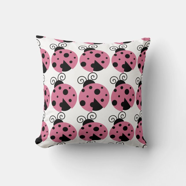 Roze Ladybug Pillow Kussen (Voorkant)