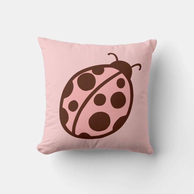 Roze Ladybug Pillow Kussen (Voorkant)