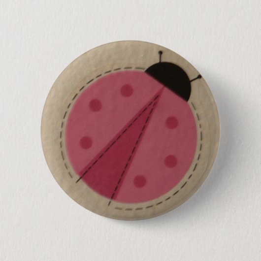 roze ladybug ronde button 5,7 cm (Voorkant)