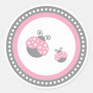 Roze Ladybug Ronde Sticker