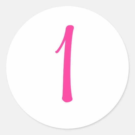 Roze Ladybug Sticker met Nummer (Voorkant)