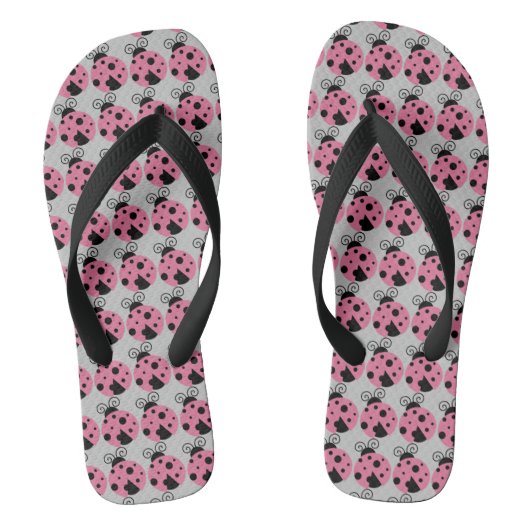 Roze Ladybug Teenslippers (Voetbed)