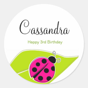 Roze ladybug Topper Stickers