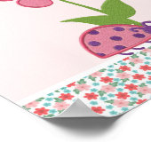 Roze Ladybugs Birthday Banner Poster (Hoek)