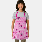 Roze ladybugs en gepersonaliseerde harten schort (Insitu)
