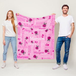 Roze ladybugs- en hartenmeisjes fleece deken