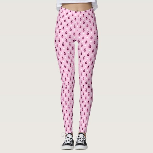 Roze Ladybugs Leggings (Voorkant)