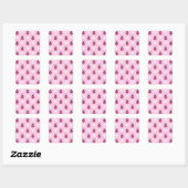 Roze Ladybugs Vierkante Sticker (Vel)
