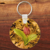 Roze Lady's Slipper Sleutelhanger (Voorkant)