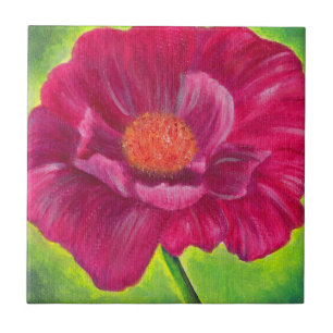 Roze laffer klep Acrylverf Tegeltje