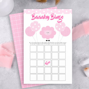 Roze Lam Baby shower Schattigee Sweet Bingo Game K