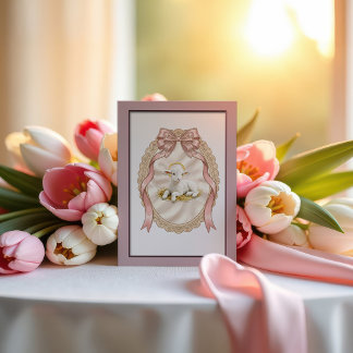 Roze Lam Gods Pasen Kaart