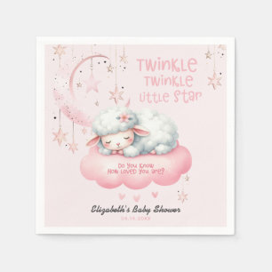 Roze Lam Twinkle Twinkle Meisje Baby shower Servet
