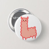 roze lama ronde button 5,7 cm (Voorkant /achterkant)